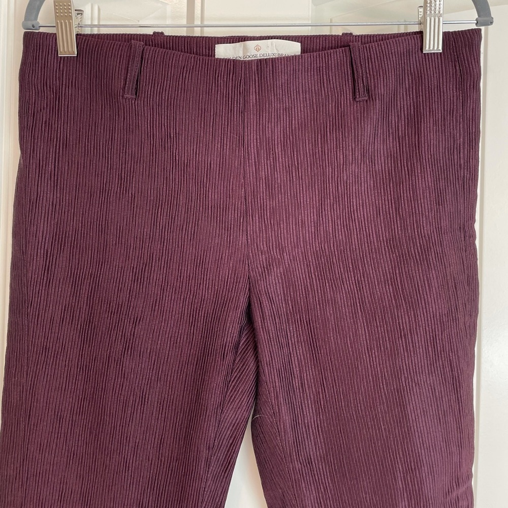 Golden Goose burgundy mid rise corduroy straight leg pants size medium - Picture 2 of 10